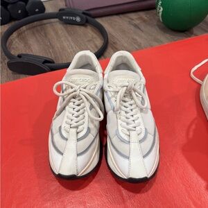 Jimmy Choo Cream and Gray Sneakers